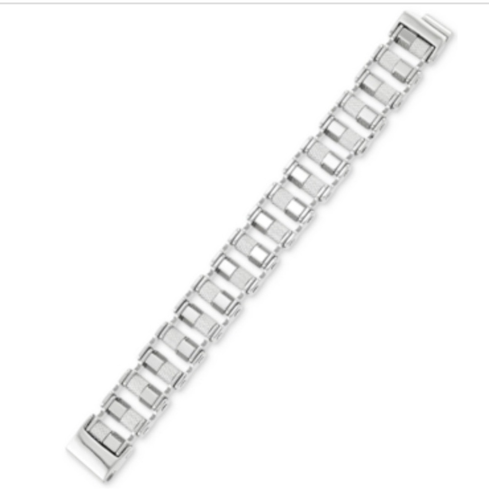 NWT Legacy for Men by Simone I. Smith Barrel Link Bracelet in Stainless Steel